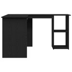 Bureau vidaXL Noir en Chêne 120x140x75 cm en Bois d'ingénierie