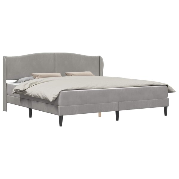 vidaXL Cadre de lit avec tête de lit Gris clair 180 x 200 cm Velours