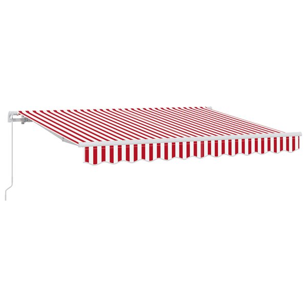 vidaXL Auvent Rétractable Manuel Rouge et Blanc 350x200 cm