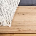 Lit adulte scandinave 3 tiroirs chêne et blanc mat - 140 x 190 cm VANKKA
