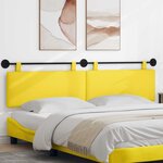 vidaXL Tête de lit suspendue Jaune clair Tissu en velours côtelé