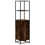 vidaXL Buffet haut chêne fumé 35 5x35x139 cm bois d'ingénierie métal