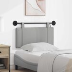 vidaXL Tête de lit suspendue Avec lumière LED Gris nuage Tissu