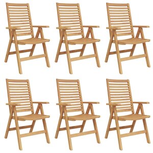 vidaXL Chaise 6 pc Marron Bois de teck massif Convertible
