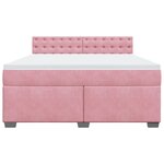 vidaXL Sommier à lattes de lit avec matelas Rose 180x200 cm Velours