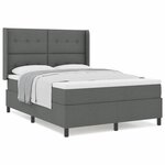 vidaXL Lit à ressorts avec matelas Gris foncé 160 x 200 cm tissu