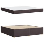vidaXL Cadre de lit avec matelas Marron foncé 200 x 200 cm tissu