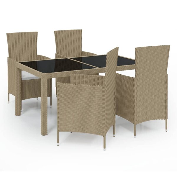 vidaXL Ensemble à manger d'extérieur 5 Pièces coussins Résine tressée