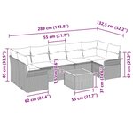 Ensemble de Canapé de Jardin vidaXL de 8 pièces avec Coussins en Poly Rattan Gris Acacia
