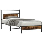 vidaXL Cadre de lit sans matelas chêne fumé 100x190 cm bois ingénierie