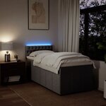 vidaXL Sommier à lattes de lit avec matelas Taupe 100x200 cm Tissu