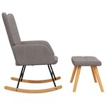 vidaXL Chaise à bascule avec tabouret Taupe Tissu