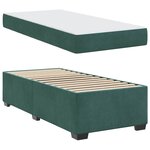 vidaXL Cadre de lit avec matelas Vert foncé 100 x 200 cm tissu