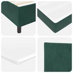 vidaXL Lit à ressorts avec tête de lit Vert foncé 140 x 200 cm Velours