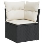 vidaXL Ensemble de canapé de jardin de 8 pièces avec coussins en poly rotin noir
