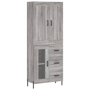vidaXL Buffet haut Sonoma gris 69 5x34x180 cm Bois d'ingénierie
