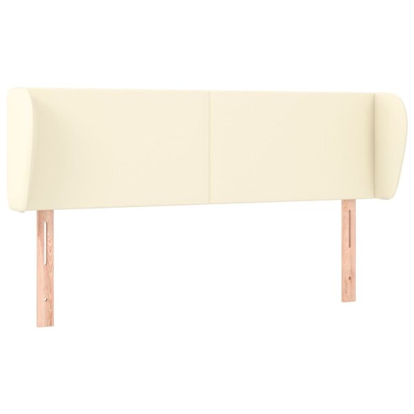 vidaXL Tête de lit avec oreilles Crème 147x23x78/88 cm Similicuir