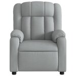 vidaXL Fauteuil inclinable de massage gris clair tissu