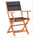 vidaXL Chaises pliables de jardin 2 Pièces Noir Eucalyptus et textilène