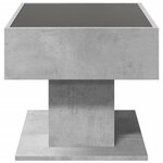 vidaXL Table basse avec LED gris béton 70x50x45 cm bois d'ingénierie