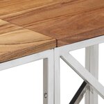 vidaXL Table console argenté acier inoxydable et bois massif d'acacia
