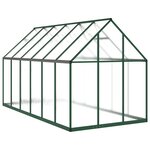 vidaXL Serre avec cadre de base vert 334x169x195 cm aluminium