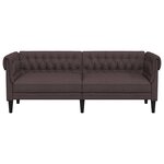vidaXL Canapé Chesterfield 3 places marron foncé tissu