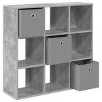 vidaXL Buffet avec tiroir Gris béton 88 5 x 29 x 84 5 cm