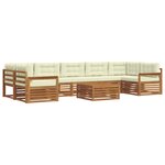 vidaXL Ensemble de canapés d'extérieur 8 pc Naturel et Crème