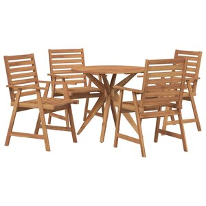 vidaXL Ensemble à manger de jardin 5 Pièces Bois d'acacia solide