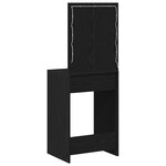 vidaXL Table de maquillage avec lumières LED Chêne noir 50x41x135 cm