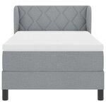 Lit avec Sommier à Ressorts et Matelas vidaXL Gris Clair 90x200 cm Tissu