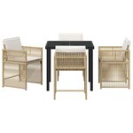 vidaXL Ensemble de salle à manger pour jardin 5 Pièces Beige polyrotin