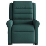 vidaXL Fauteuil inclinable de massage électrique Vert foncé Tissu