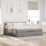 VidaXL Cadre de lit ottoman avec matelas taupe 200x200 cm tissu
