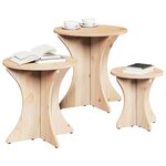 vidaXL Table basse 3 Pièces Naturel
