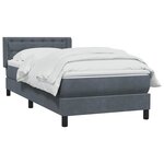 vidaXL Sommier à lattes de lit et matelas gris foncé 80x220 cm velours
