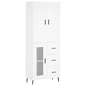 vidaXL Buffet haut Blanc 69 5x34x180 cm Bois d'ingénierie