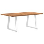 vidaXL Table à manger avec bord naturel 180x100x74cm bois massif chêne