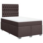 vidaXL Sommier à lattes de lit et matelas marron foncé 120x190cm tissu