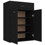 vidaXL Armoire à chaussures Noir 60x35x84 cm Bois d'ingénierie