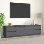 vidaXL Meuble TV Gris 176x37x47 5 cm Bois de pin massif
