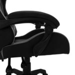 Chaise fauteuil siège pivotante de bureau informatique étude de jeux vidéo avec LED RVB et similicuir gris 02_0024206