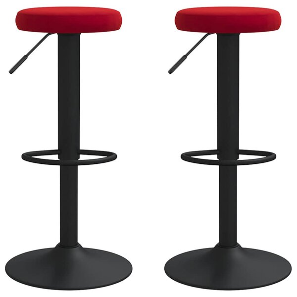 vidaXL Tabourets de bar lot de 2 rouge bordeaux velours