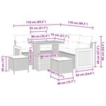 vidaXL Ensemble de canapé de jardin avec coussin 8 Pièces Noir et Crème