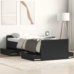 vidaXL Cadre de lit sans matelas noir 90x190 cm