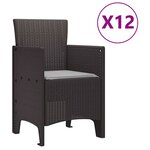 vidaXL Ensemble de salle à manger pour jardin 13 Pièces Marron