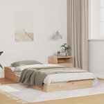 vidaXL Cadre de lit surélevé Marron 75 x 190 cm Bois massif en pin