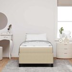 vidaXL Cadre de lit avec matelas Gris Vert Clair 100 x 200 cm tissu