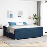 vidaXL Cadre de lit avec matelas Bleu 200 x 200 cm tissu